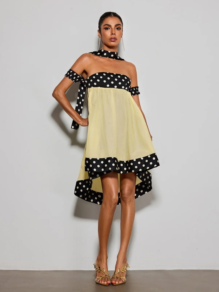 velvandis off shoulder dot mini dress 11