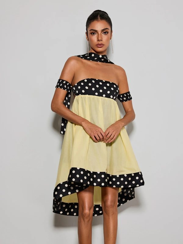 velvandis off shoulder dot mini dress 12