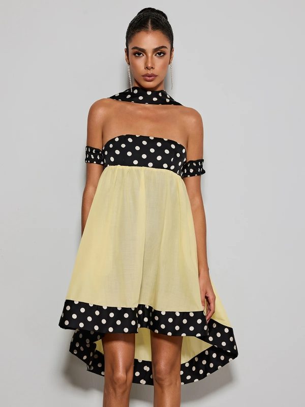 velvandis off shoulder dot mini dress 13
