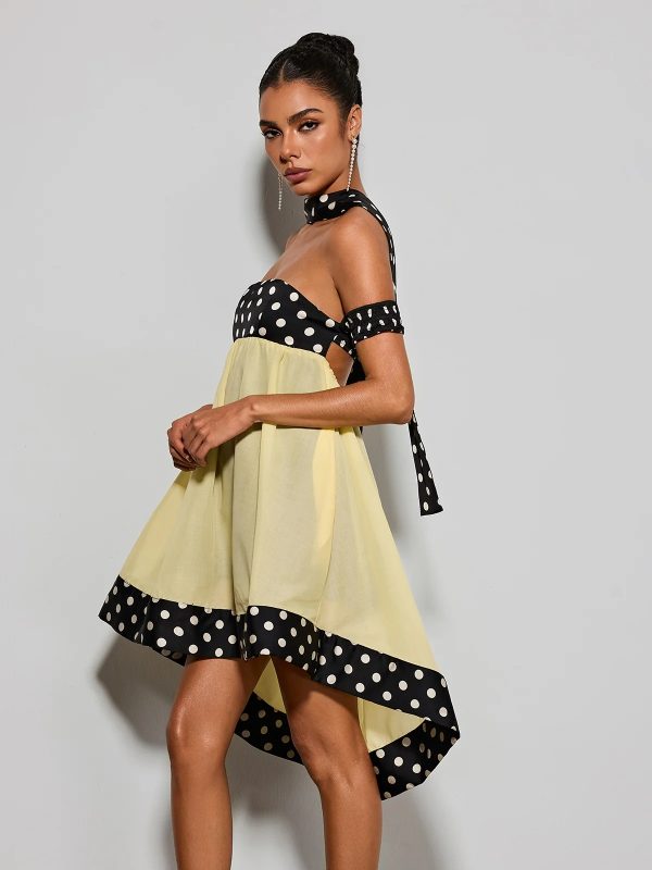 velvandis off shoulder dot mini dress 14