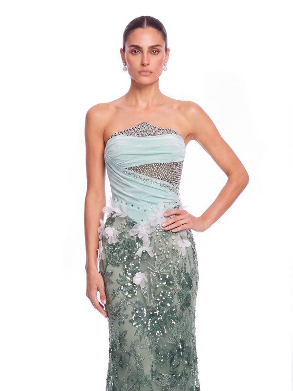 worelia strapless crystal sequin maxi dress 12