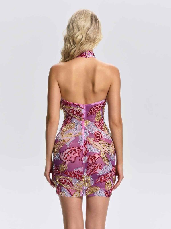 xelina halterneck diamond mini dress 16