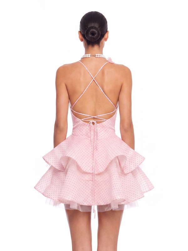 xexis v neck tiered dot mini dress 15