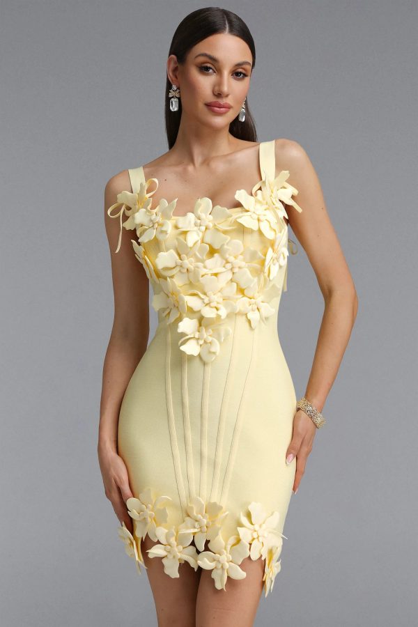 andrea sweet contour floral bandage mini dress 12