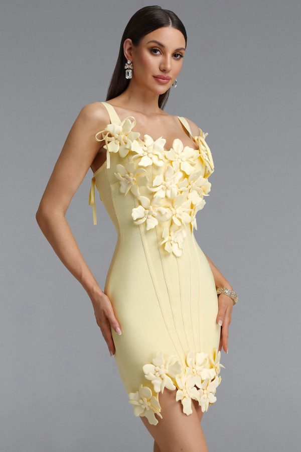 andrea sweet contour floral bandage mini dress 14