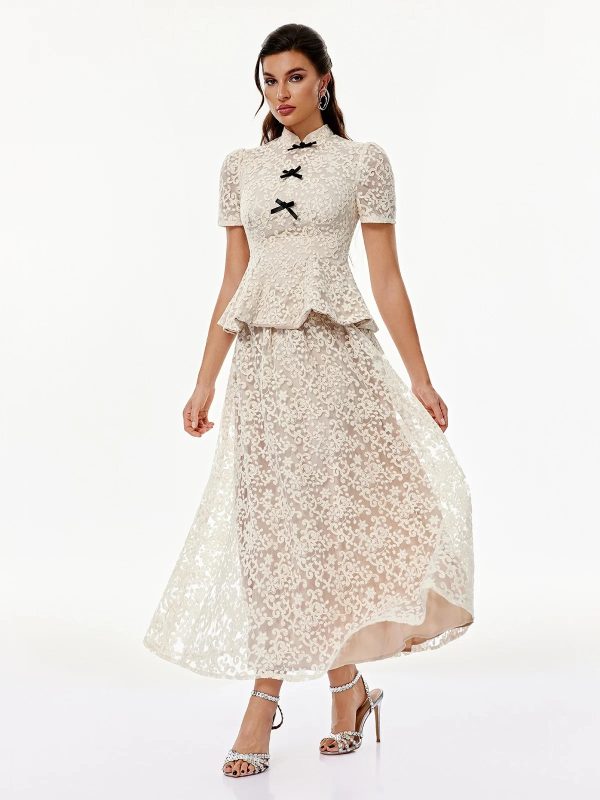 arveniq short sleeve lace skirt set 14