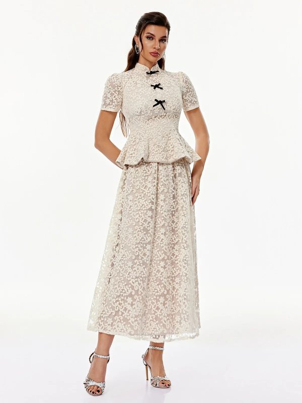 arveniq short sleeve lace skirt set 15
