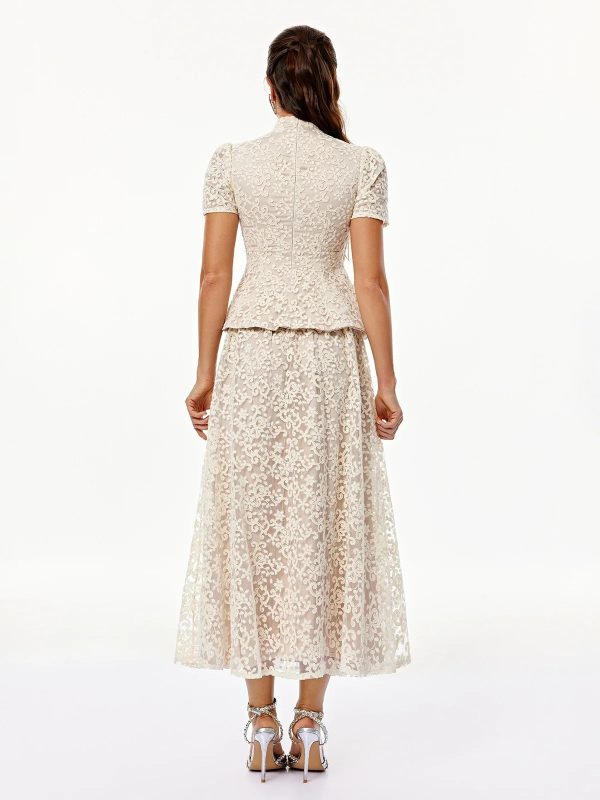 arveniq short sleeve lace skirt set 16