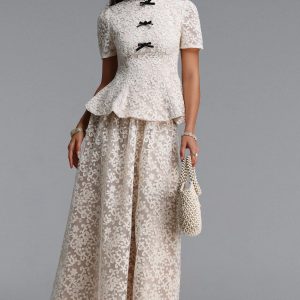 arveniq short sleeve lace skirt set 17