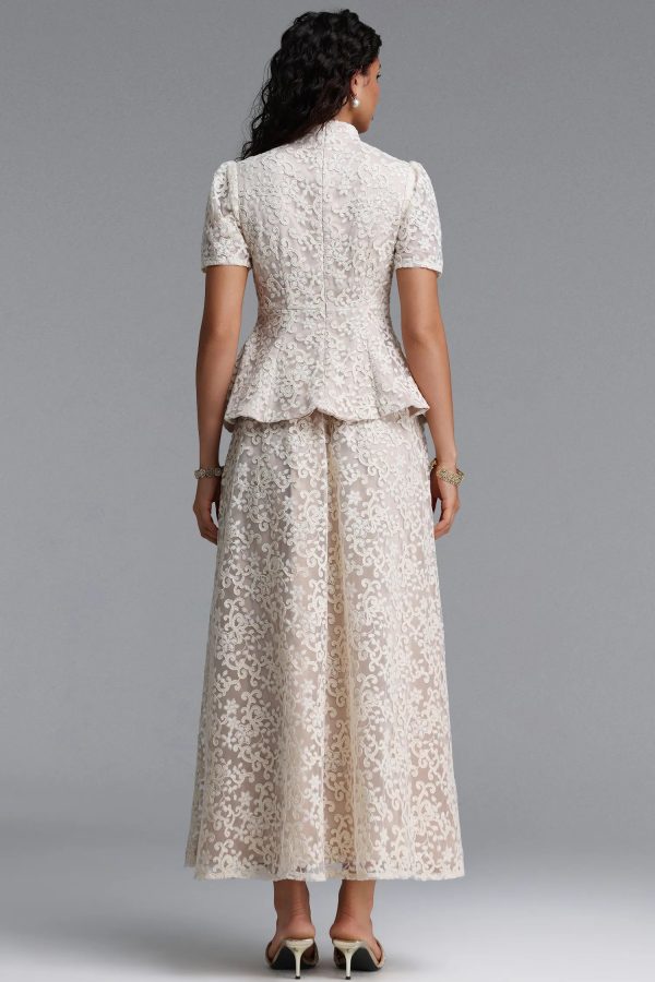 arveniq short sleeve lace skirt set 23