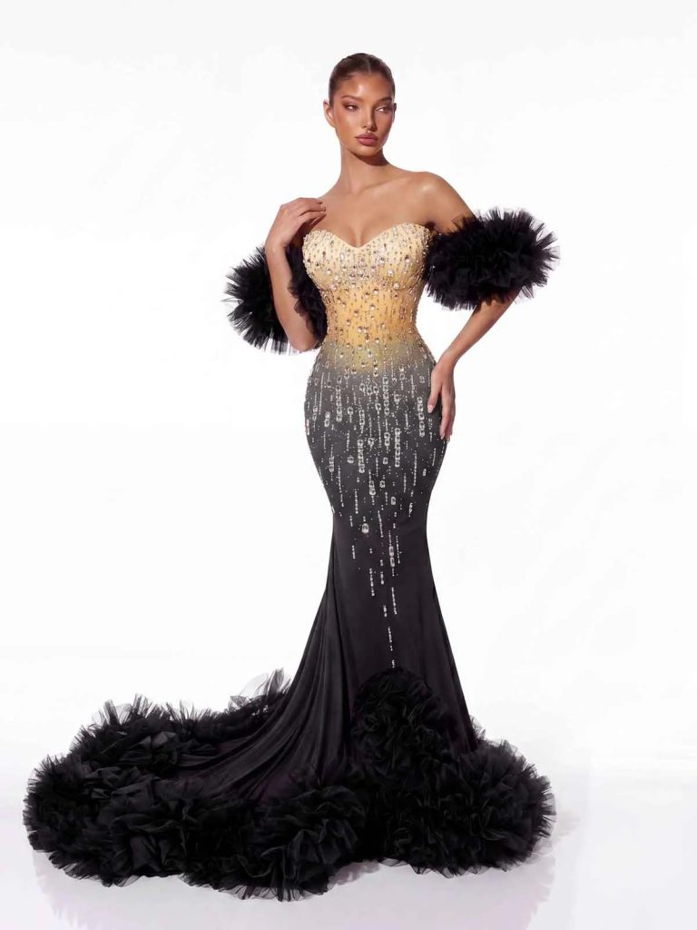aurelith strapless tulle mermaid maxi dress 11
