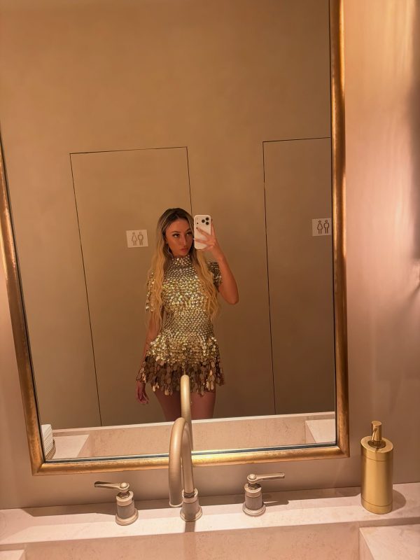 ayla sequin mini dress in gold silver 33