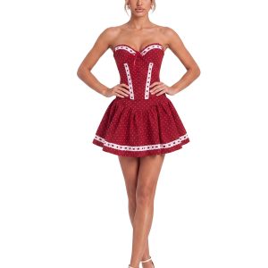 brelvok strapless dot skirt set 11