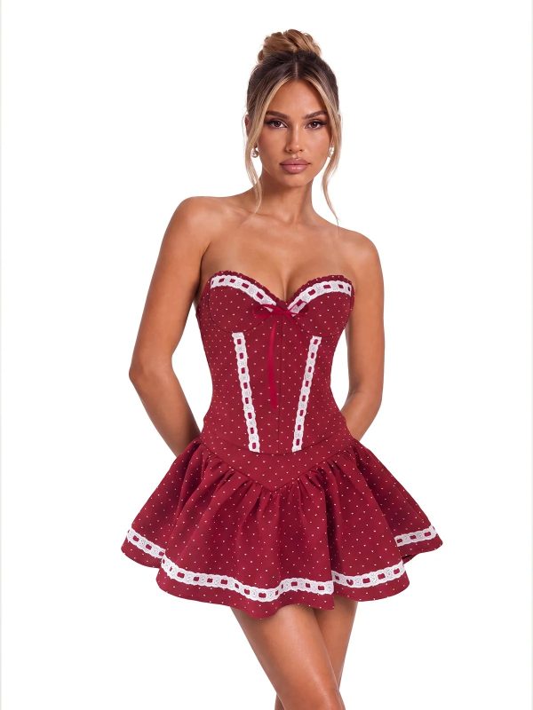 brelvok strapless dot skirt set 12