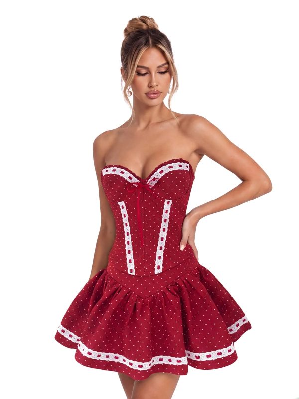 brelvok strapless dot skirt set 13
