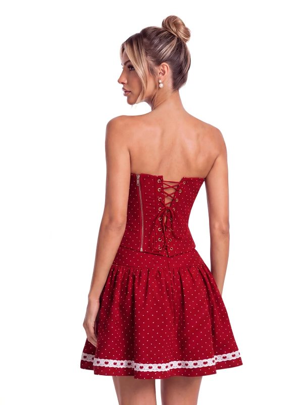 brelvok strapless dot skirt set 14