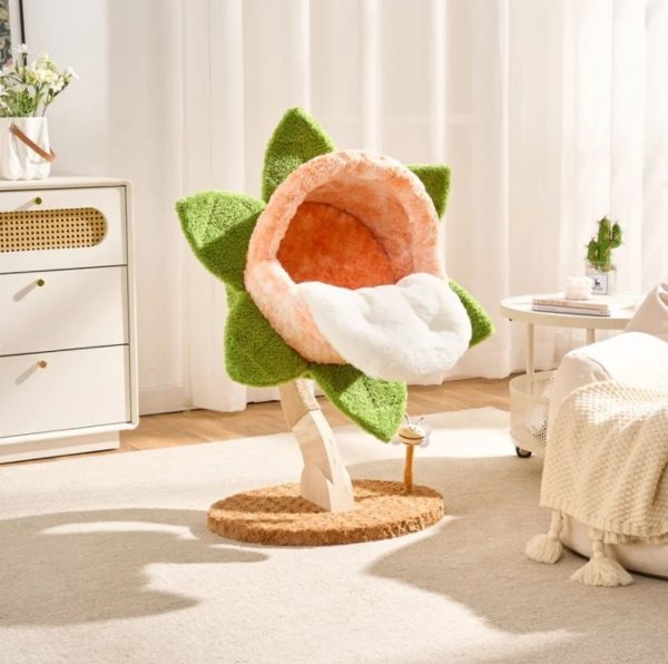 chomper bloom cat tree with sisal scratcher & spring toy 17