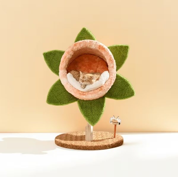 chomper bloom cat tree with sisal scratcher & spring toy 21