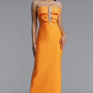 daphne rhinestone bandage maxi dress 11
