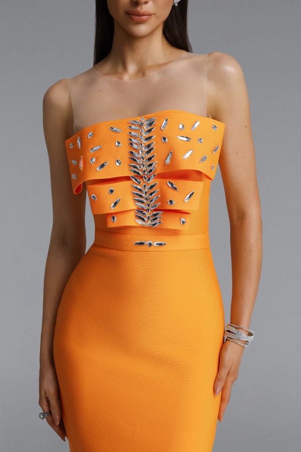 daphne rhinestone bandage maxi dress 13