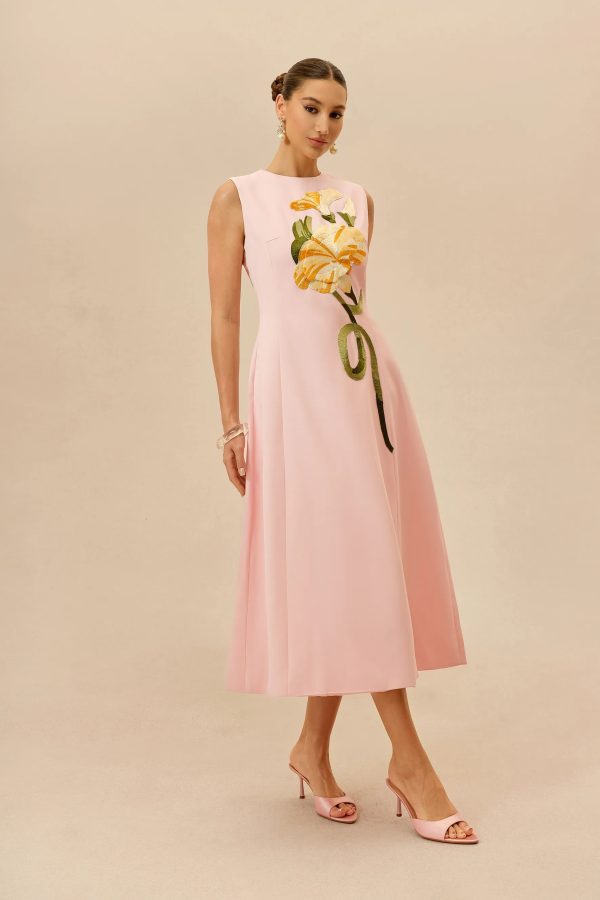 daryne sleeveless flower midi dress 15