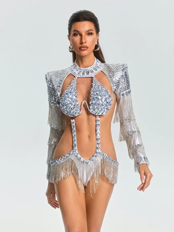 fatma long sleeve fringe bodysuit 12