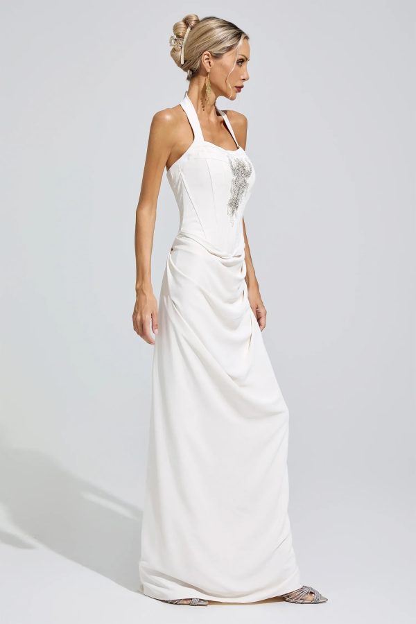 fuji halterneck rhinestone maxi dress 15