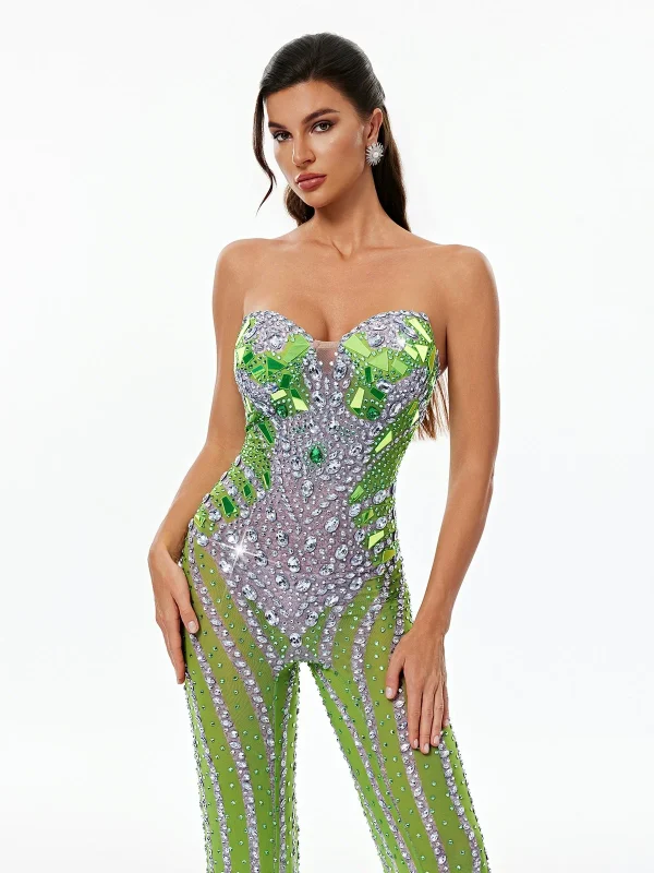 genevra strapless crystal mesh jumpsuit 13