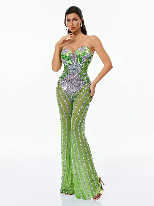 genevra strapless crystal mesh jumpsuit 15