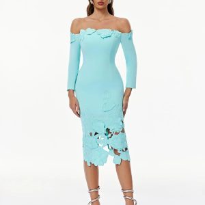 genna off shoulder flower midi dress 11
