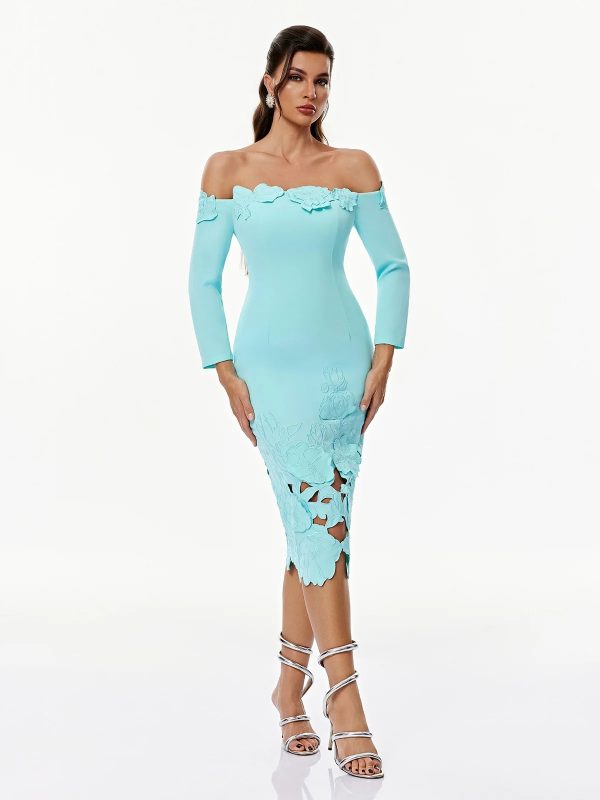 genna off shoulder flower midi dress 14