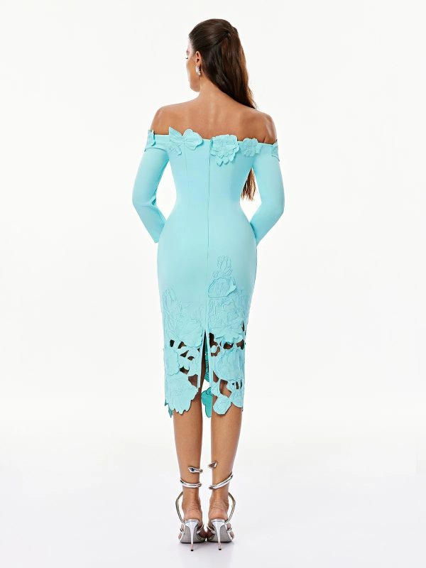 genna off shoulder flower midi dress 16