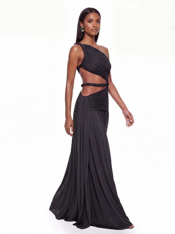 givora one shoulder cutout maxi dress in black 13