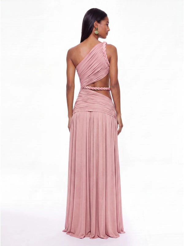 givora one shoulder cutout maxi dress in pink 15