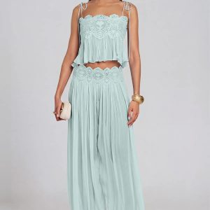 hyquorin spaghetti pleated pants set in mint green 11