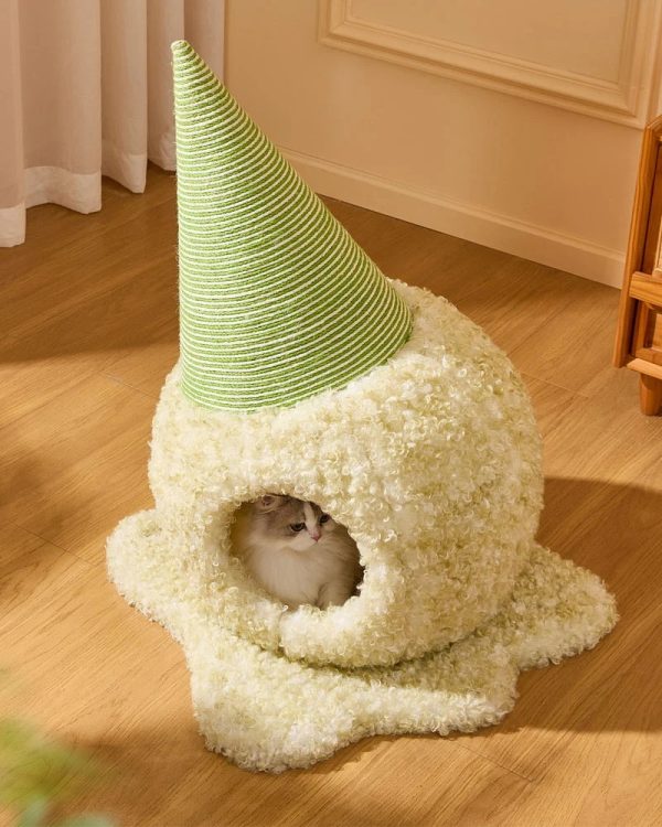 ice cream cat cave cozy bed 12