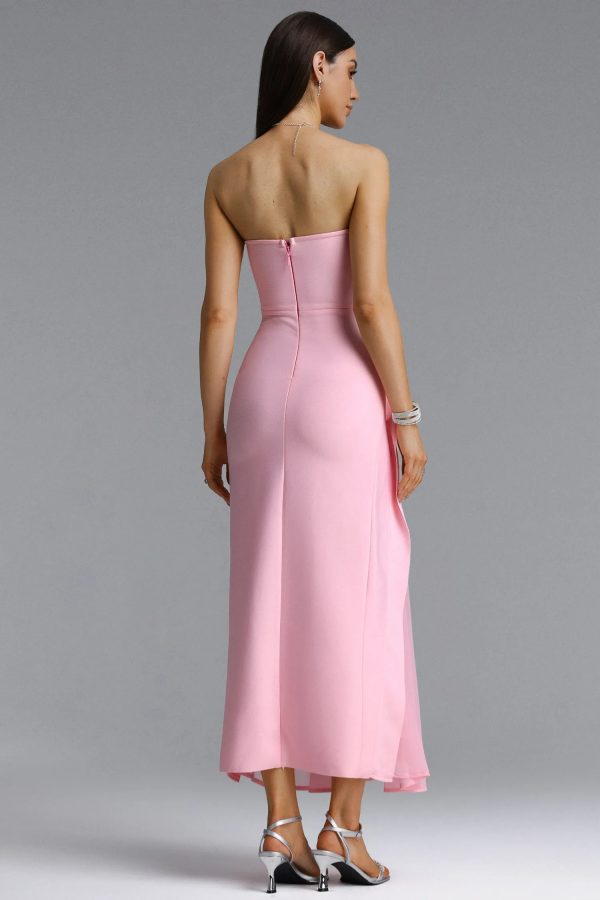 janneth elegant strapless ruffle maxi dress 16