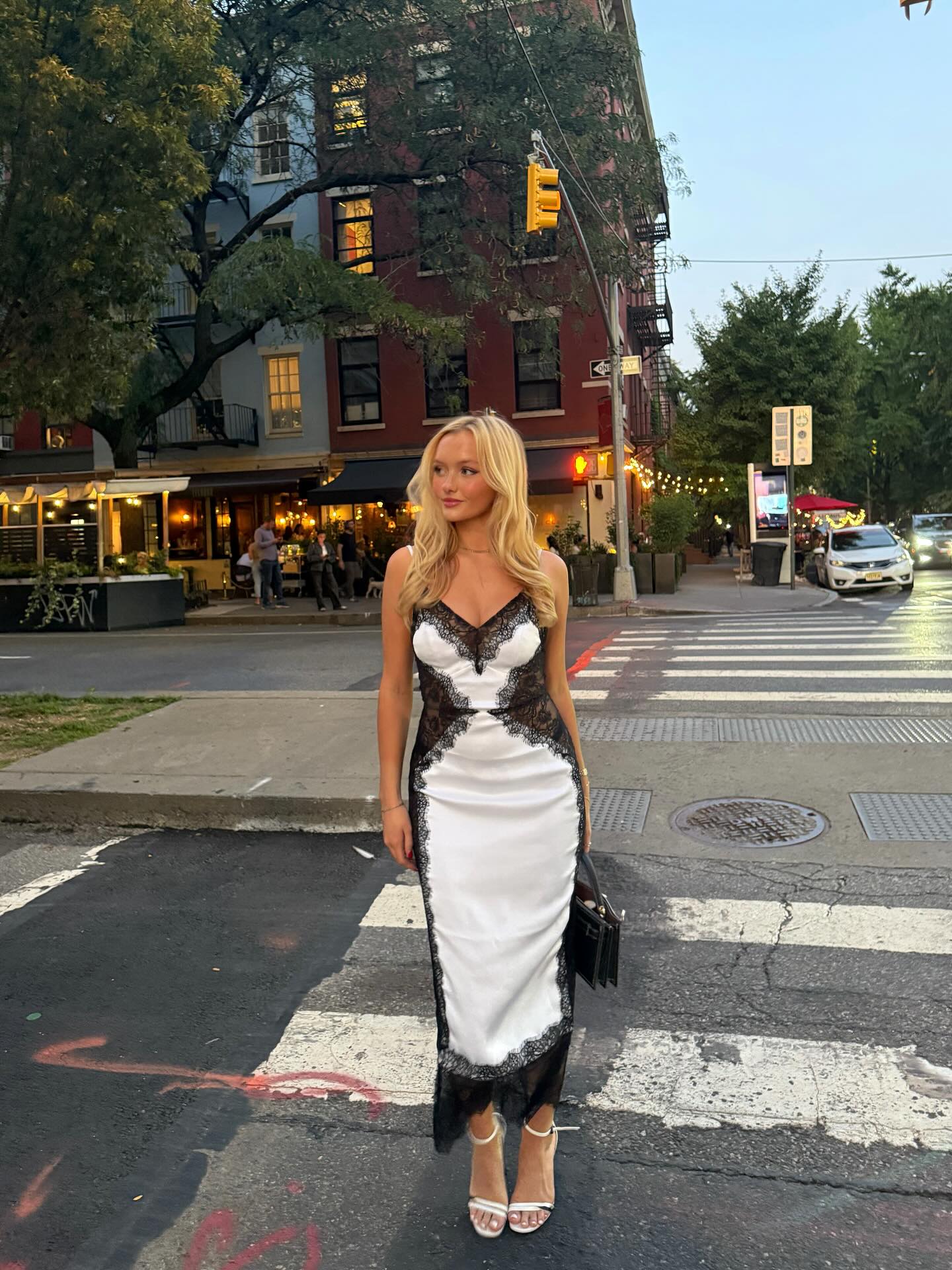 latham spaghetti lace midi dress in white 14