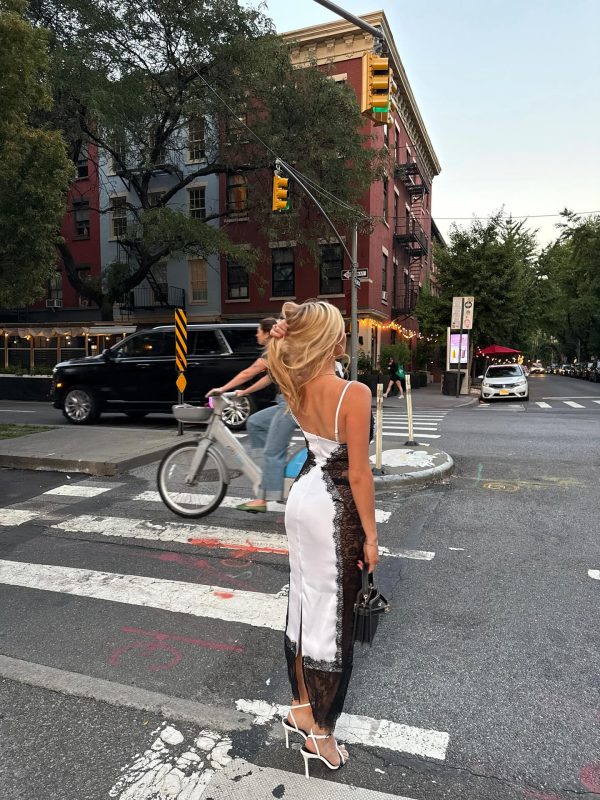 latham spaghetti lace midi dress in white 17