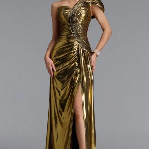 leha elegant metallic one shoulder maxi dress in gold 11 leha elegant metallic one shoulder maxi dress in gold 11