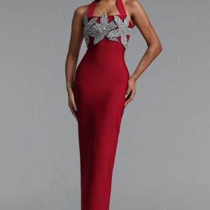 lennon halter floral rhinestone maxi bandage dress 11 lennon halter floral rhinestone maxi bandage dress 11