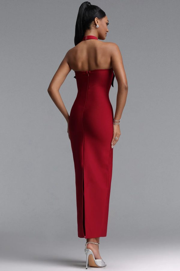 lennon halter floral rhinestone maxi bandage dress 16
