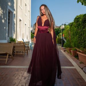 lomire plunge neck draped maxi dress 11 lomire plunge neck draped maxi dress 11