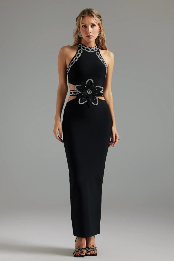 perrine glitter cut out bandage maxi dress 17