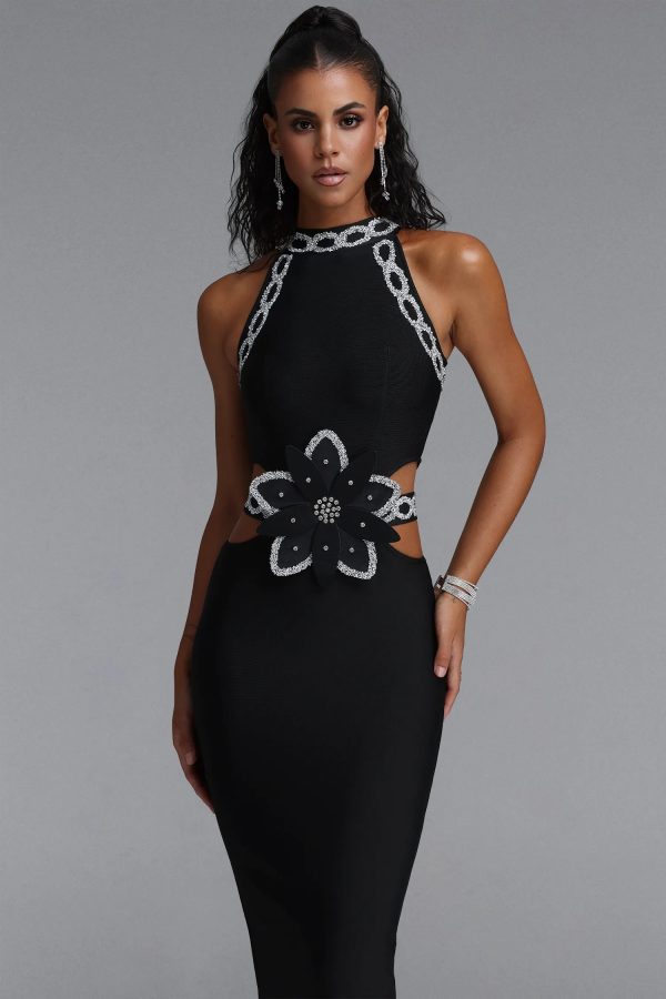 perrine glitter cut out bandage maxi dress 20