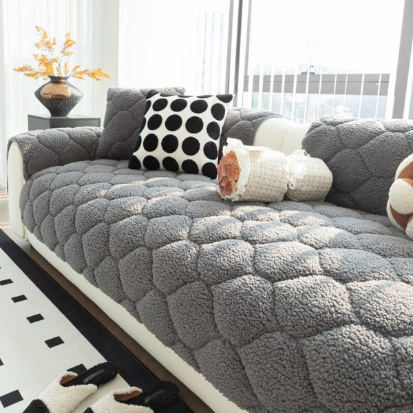 pet friendly thickened soft sherpa fleece non slip sofa protector couch cover 19