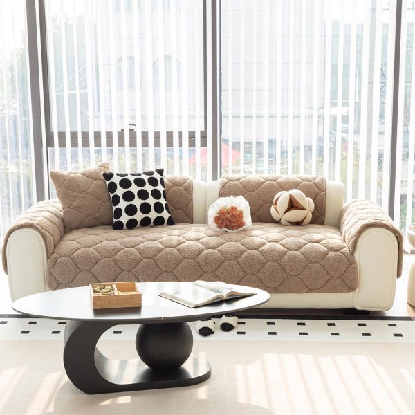 pet friendly thickened soft sherpa fleece non slip sofa protector couch cover 21