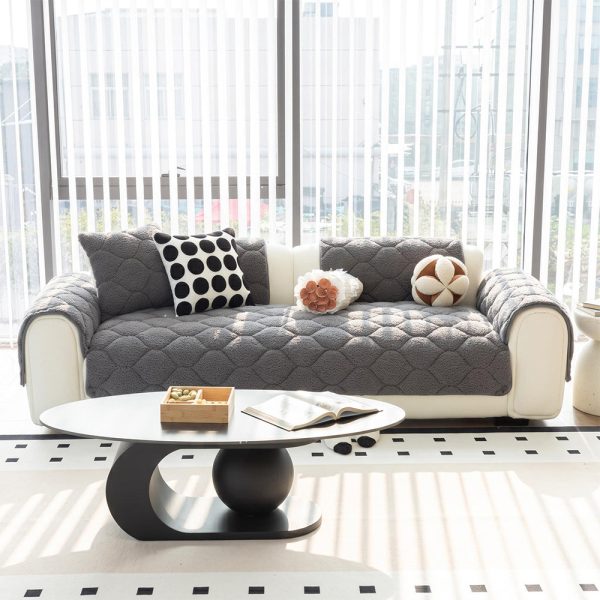 pet friendly thickened soft sherpa fleece non slip sofa protector couch cover 23