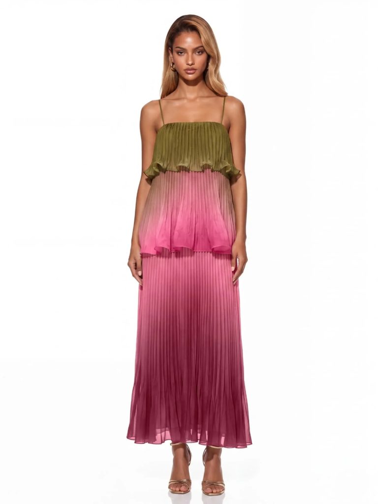 praevik spaghetti pleated maxi dress 11