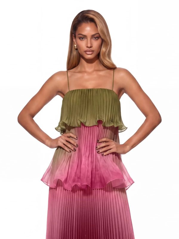 praevik spaghetti pleated maxi dress 12